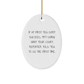 Funny Court Reporter Gifts from Friends, Oval Ornament for Court Reporter, Inspirational Quote Christmas Unique Gifts - Image 1